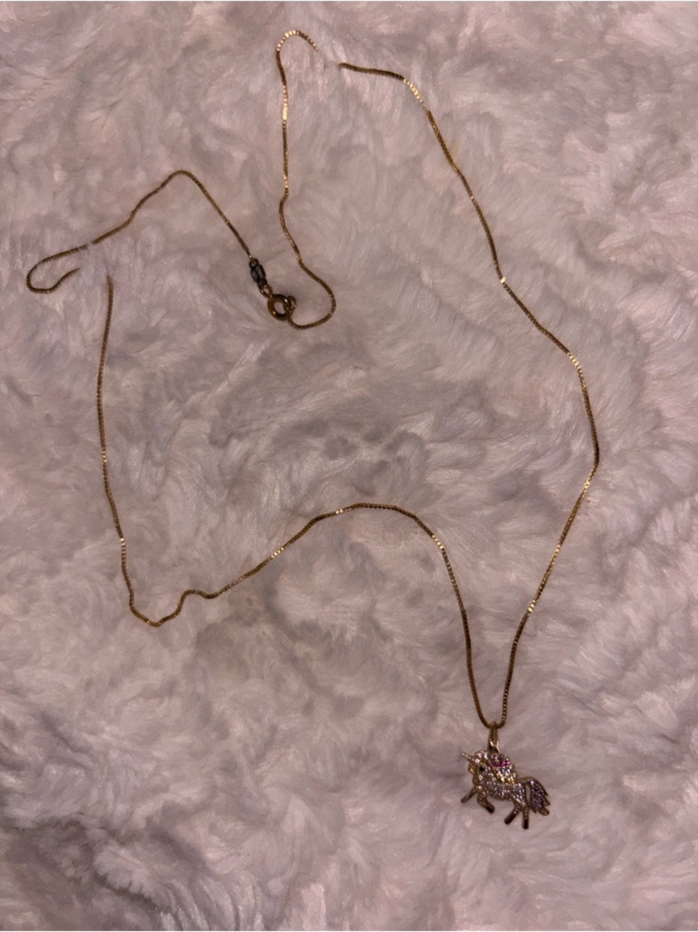 Sterling Silver (14k Gold Plated) Unicorn Necklace